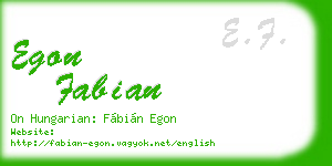 egon fabian business card