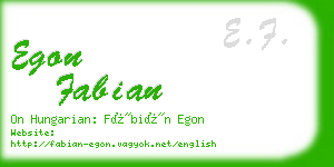 egon fabian business card